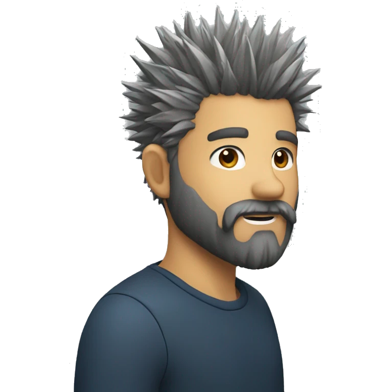 beard and spikey hair emoji