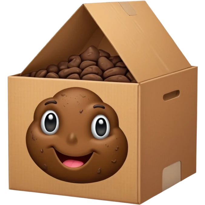 Una caca en una caja emoji