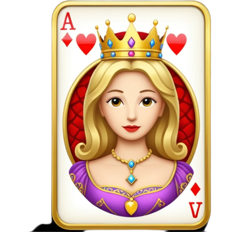 Solitaire card queen emoji