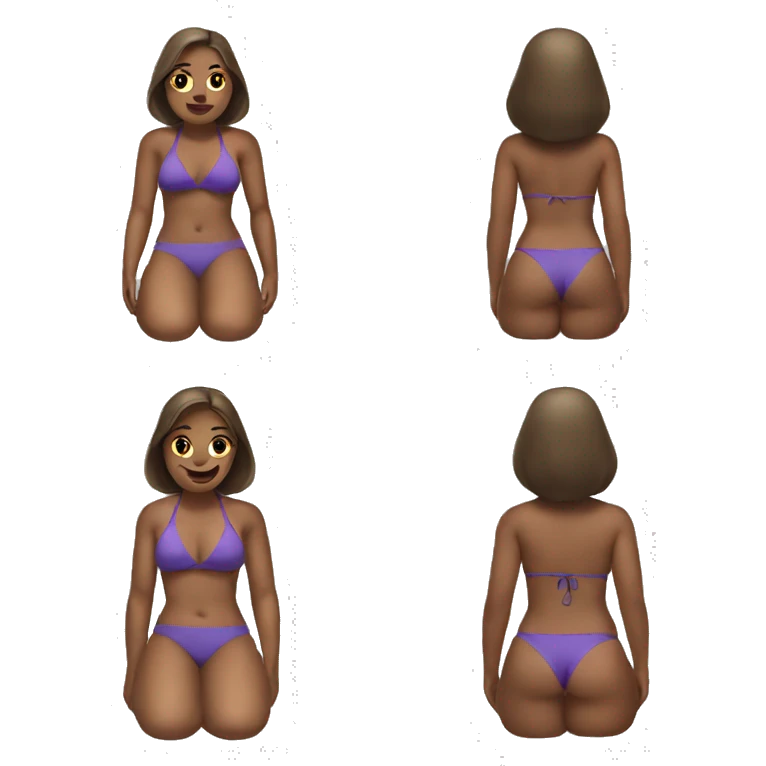 bikini girl sitting down emoji