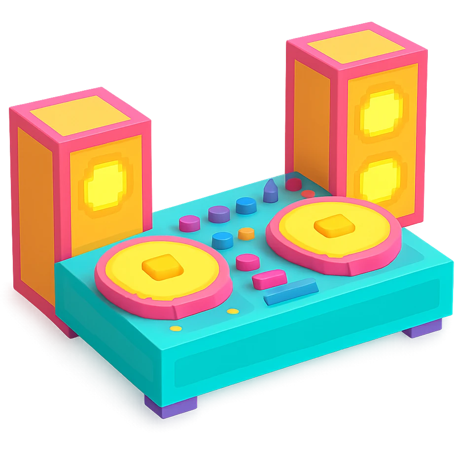 Сделай светящуюся DJ-установку emoji