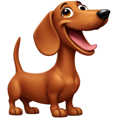 Red dachshund smiling emoji