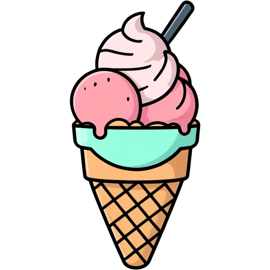 Strawberry ice cream  emoji