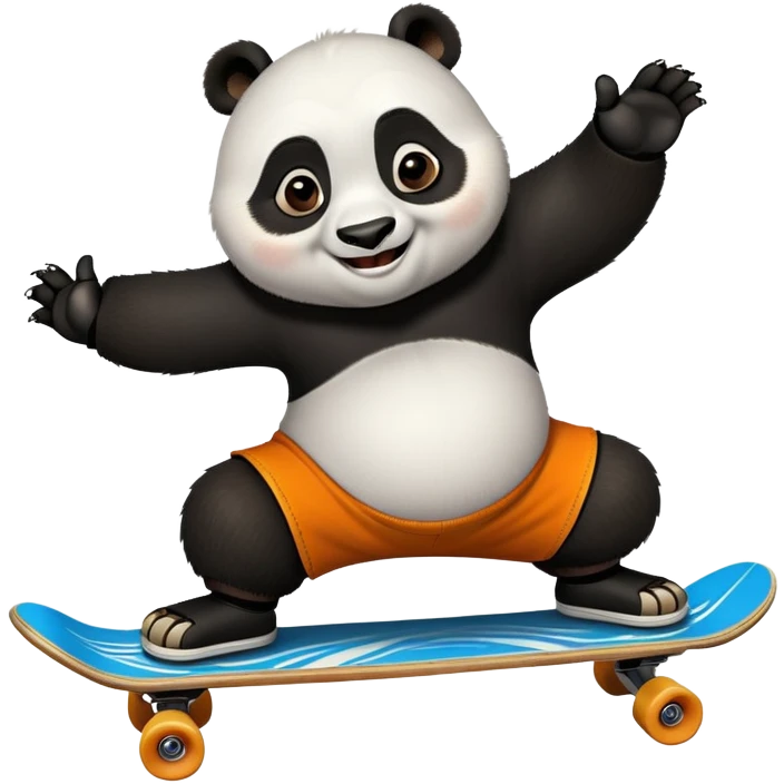 Kungfu panda on a skateboard  emoji