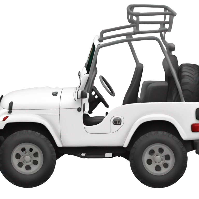White Jeep with big wheels emoji