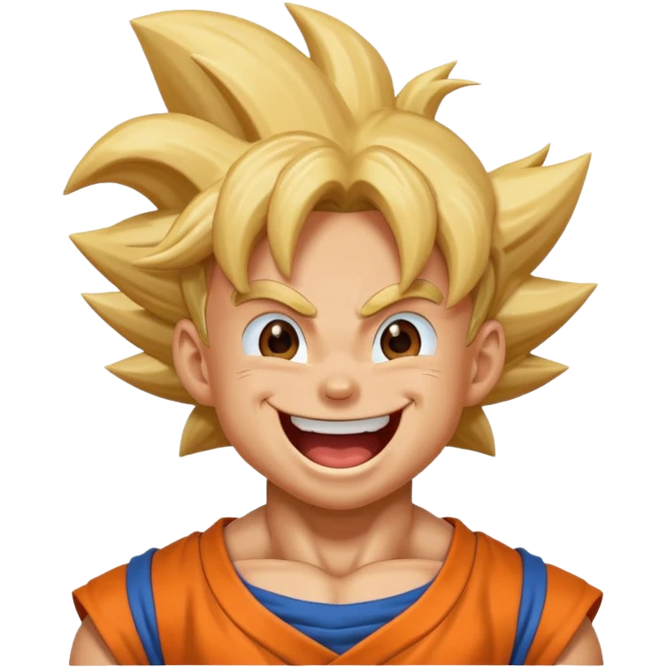 Make a image of goku lauhhing emoji