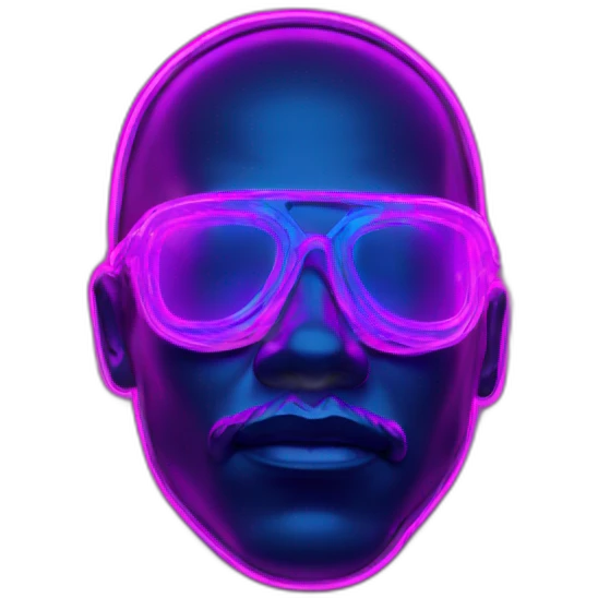 Juicy booty neon sign style man emoji