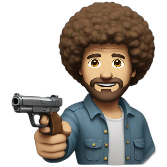 bob ross with gun emoji