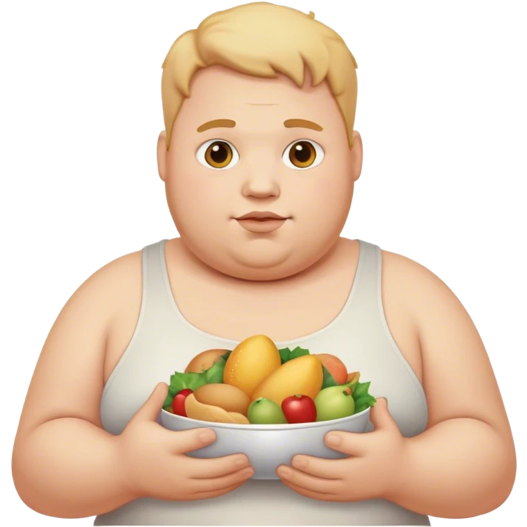 fat person with food in his hands emoji