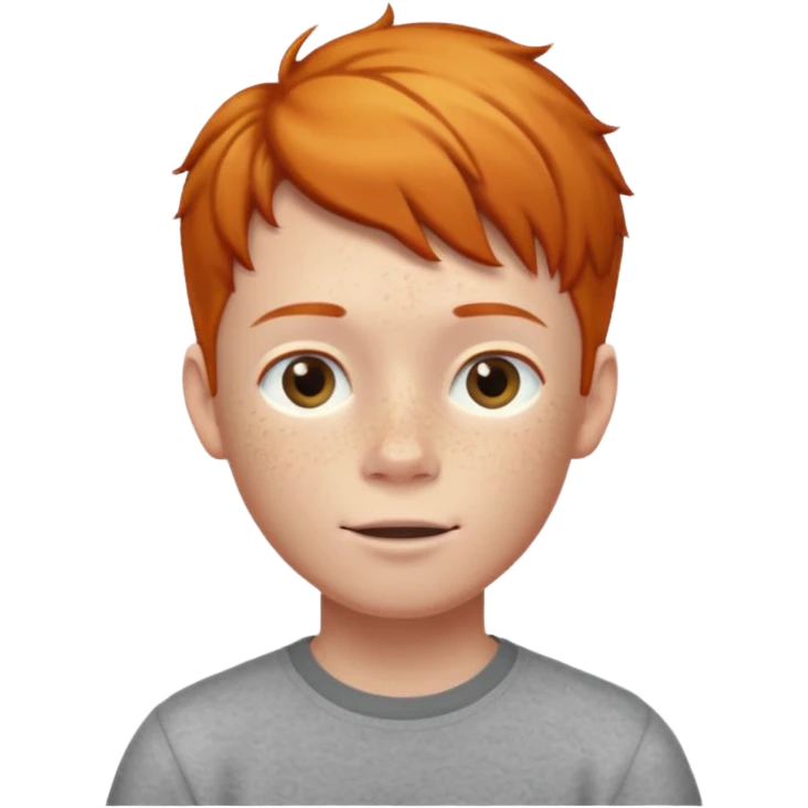 ginger boy with straight hair lifted upwards emoji