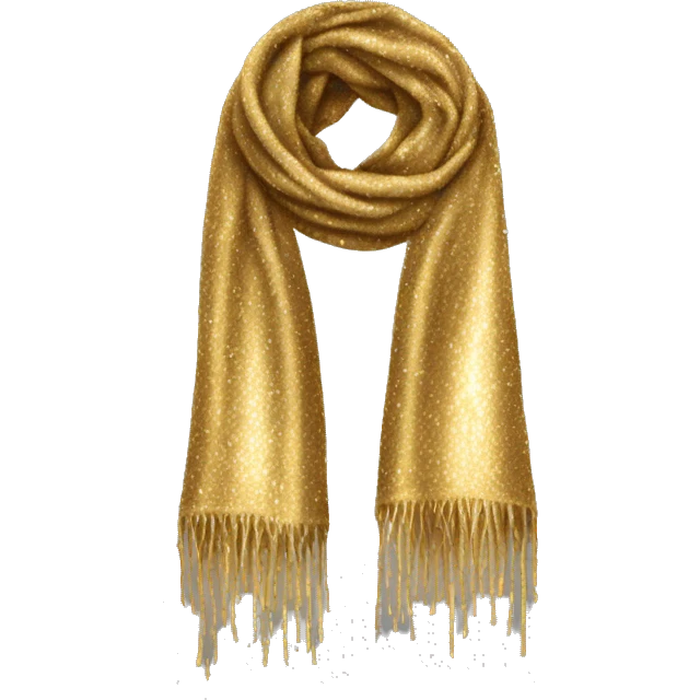 Realistic glitter gold winter scarf isolated.  emoji