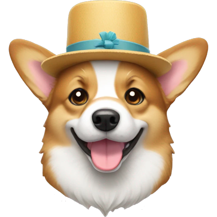 corgi with a cute hat emoji