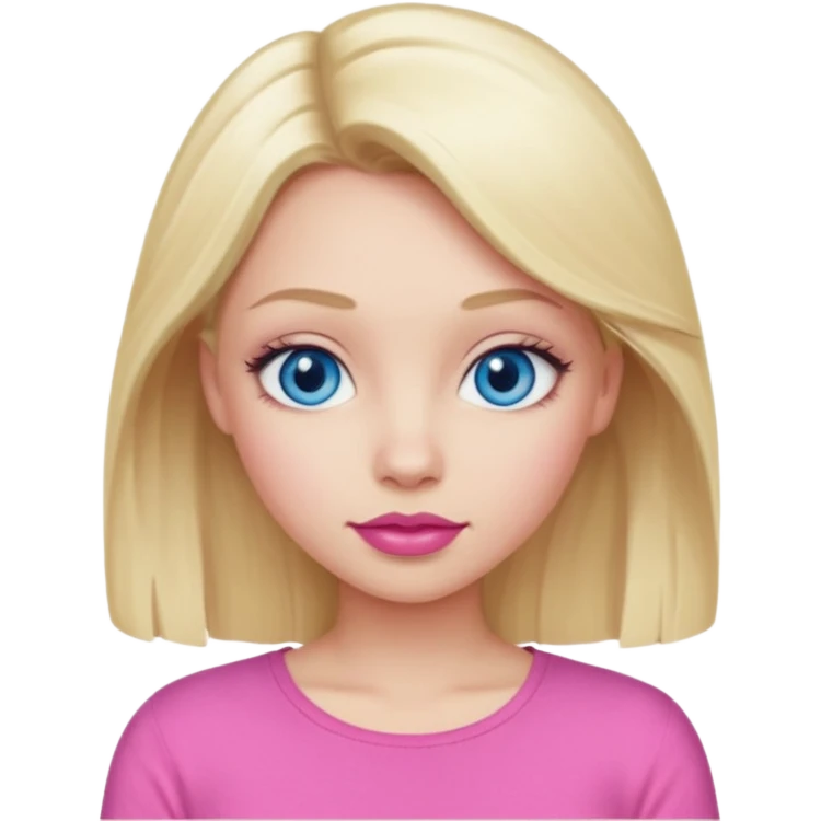 blonde girl blue eyes big pink lips bimbo pink top diva emoji