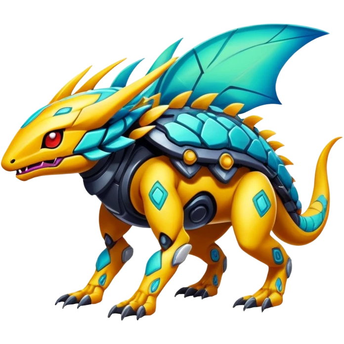  exotic tropical cyber-Protogen-Fakémon-Pokémon-Vernid-creature emoji