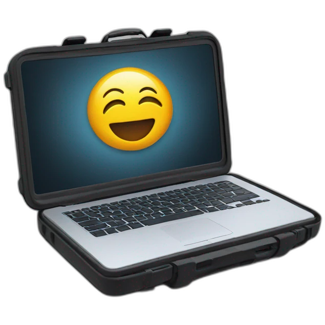 Laptop in a shockproof case emoji