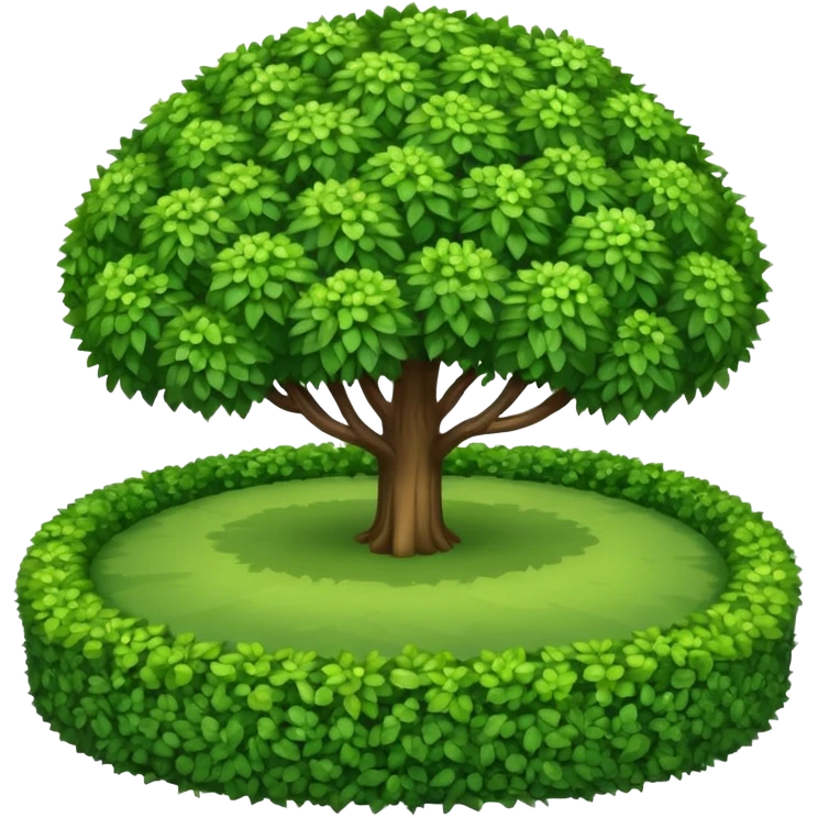 round shrubs in a large, spacious garden emoji