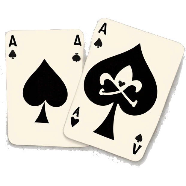 two aces: ace of spades and ace of clubs emoji