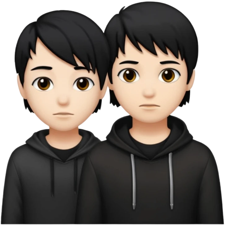 Emo boy with black hair girl emoji