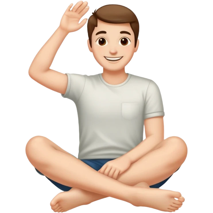 Smiling with feet up and hands on chin emoji