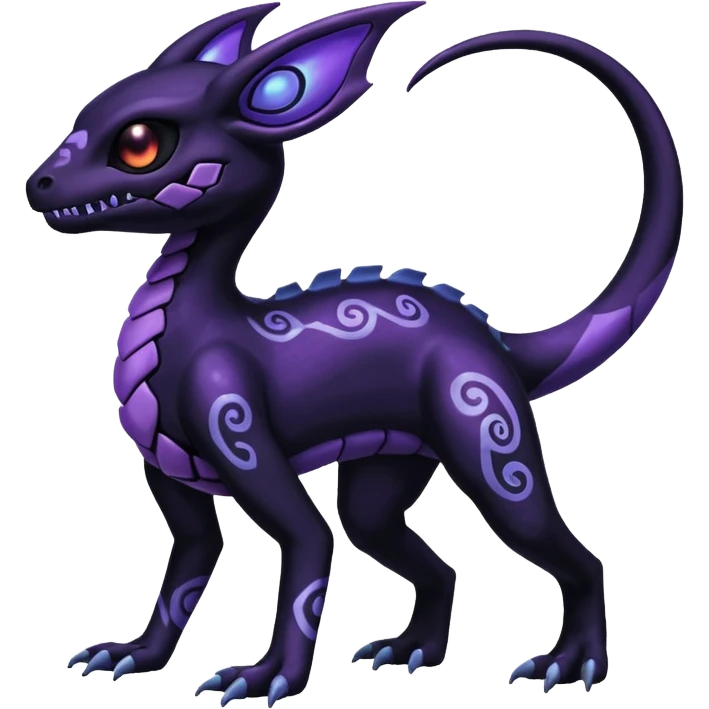 Shiny Duskull-Salandit-Umbreon-Fakémon-hybrid-creature (full body)  emoji
