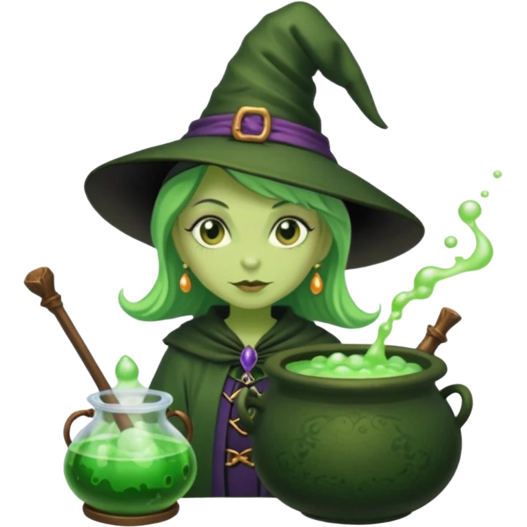 green witch cooking potion emoji