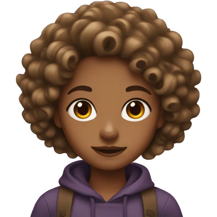 girl with curly hair and brown skin  emoji