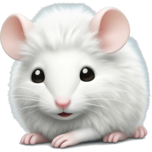 small tiny white fluffy sleepy mouse emoji