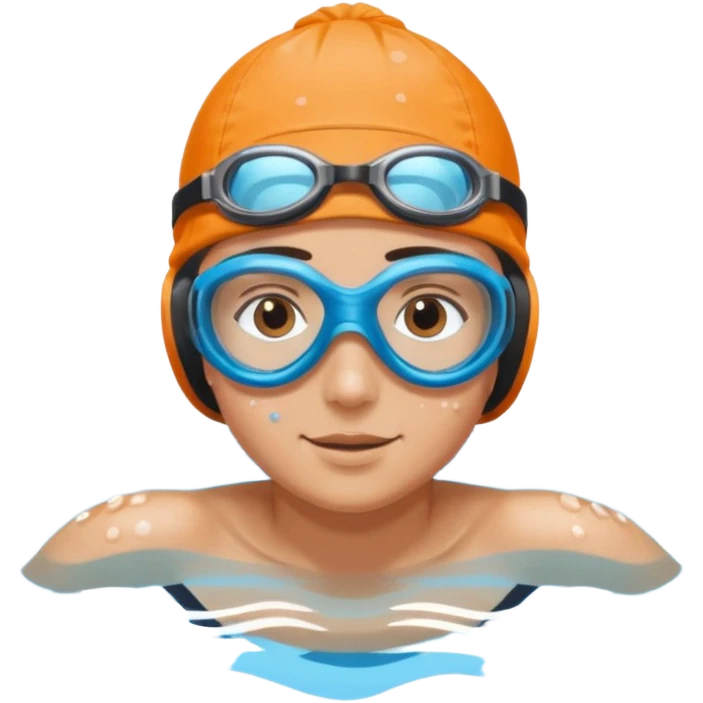 person swimming laps in pool zoomed out showing lap swiming back stroke emoji