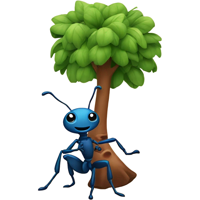 an ant holds a tree in its paws emoji
