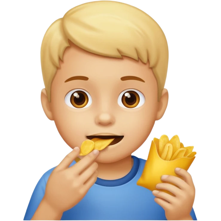 Cips yiyen çocuk  emoji