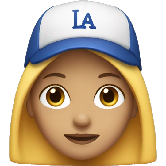 Girl wearing LA cap emoji