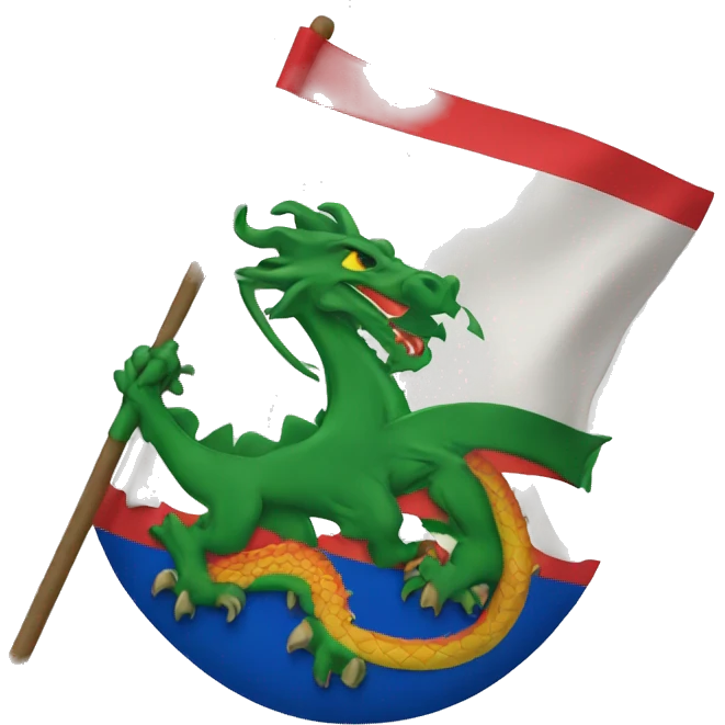 warior flag with a dragon on it emoji