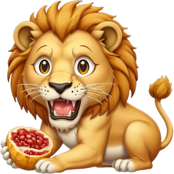 Lion eating emoji