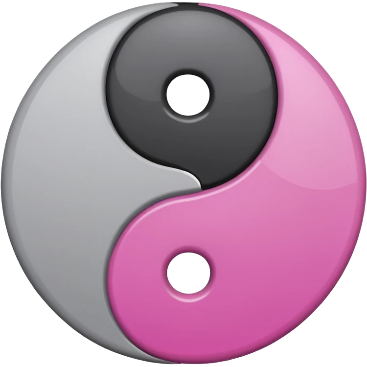 Yin Yang grey and light magenta  emoji