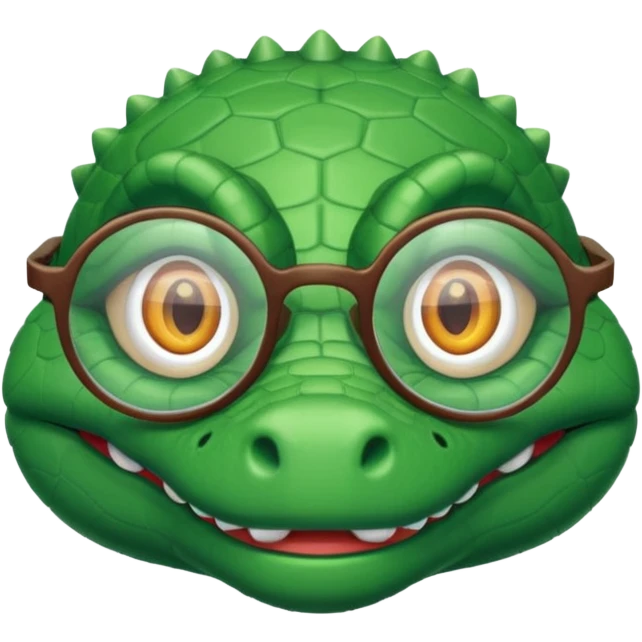 A pixel academic gator. The background is a solid white circle emoji