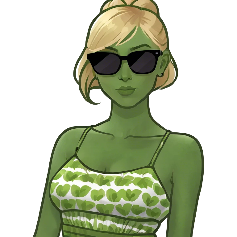 blonde hair green eyes tan girl emoji