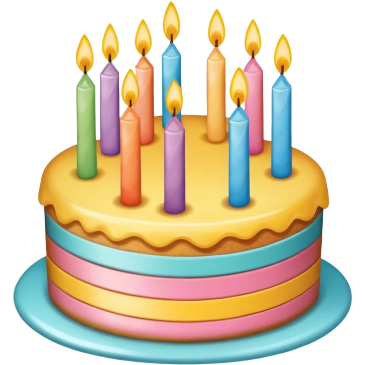 pastel de cumpleaños con colores vivios emoji