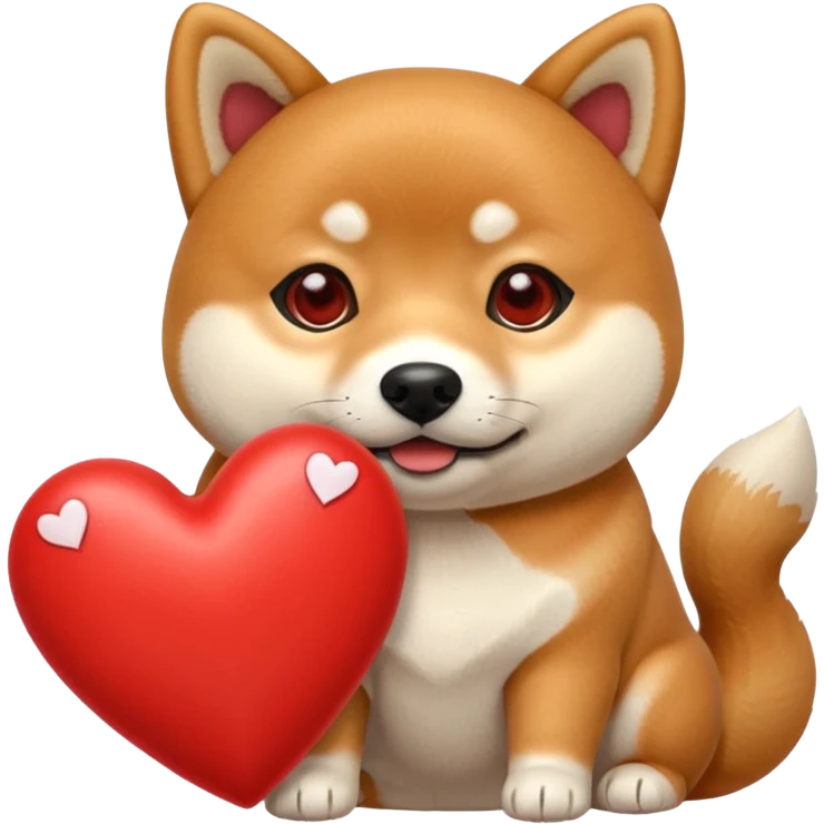 Shiba Jasper two red hearts emoji