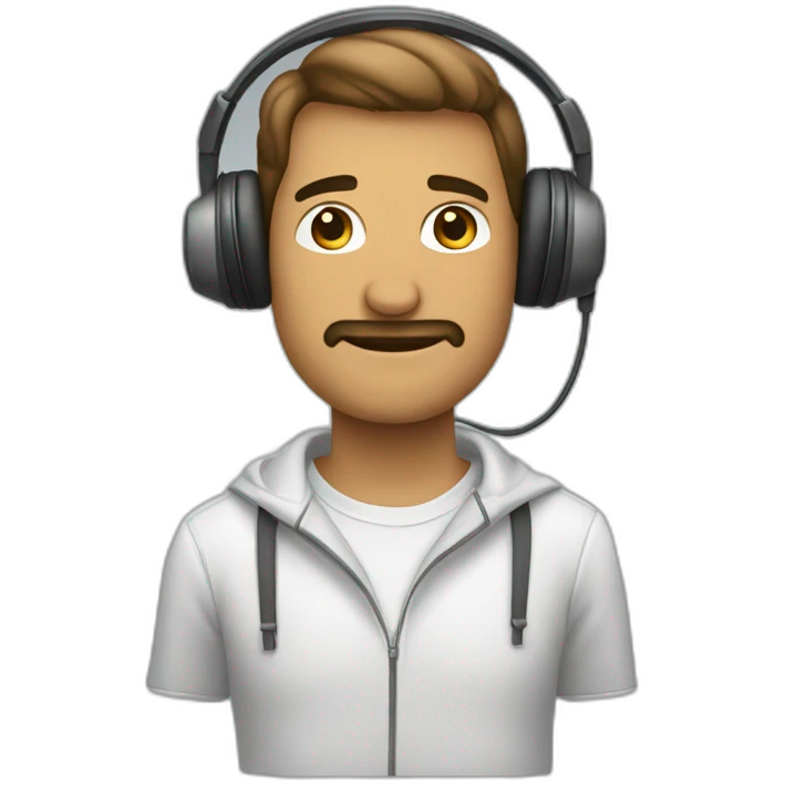 Hombre con audífonos  emoji