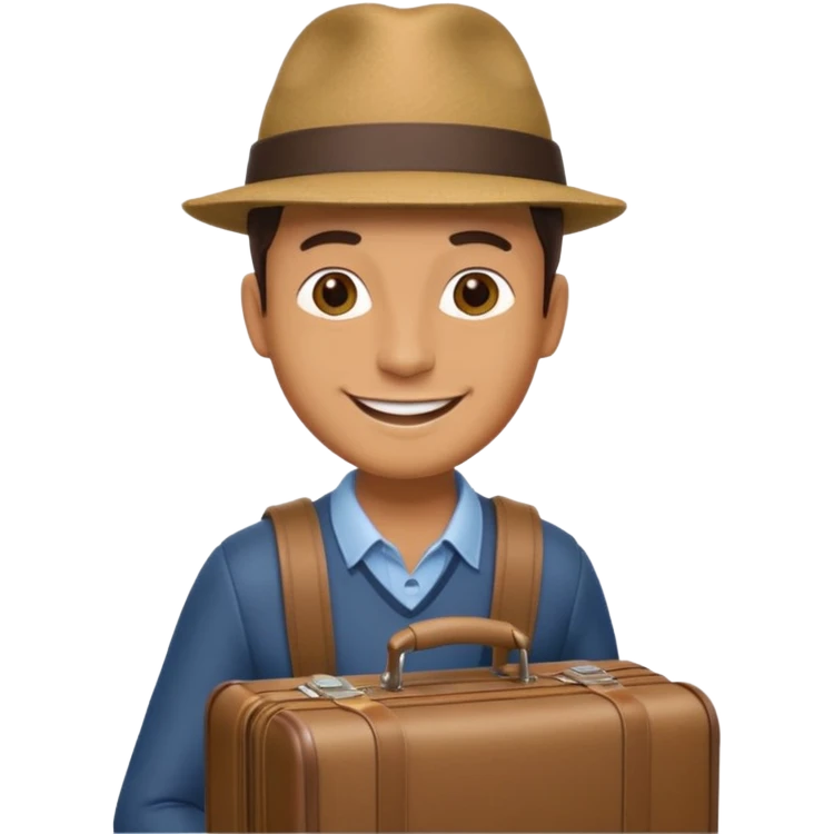 a man leaving bring suitcase emoji