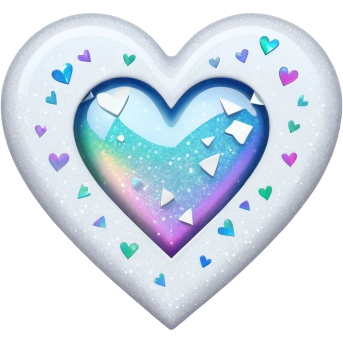 coração partido glitter branco emoji
