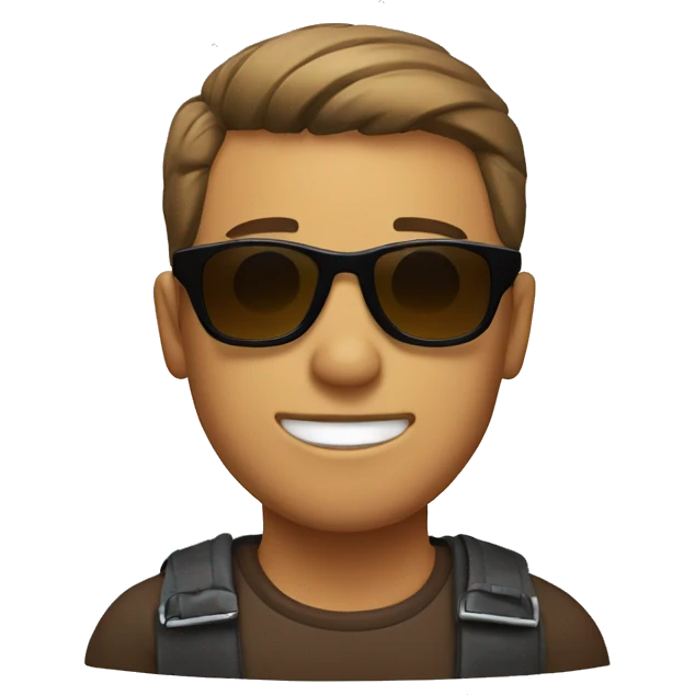 A guy with sunglasses and has a cool haircut and is brown emoji