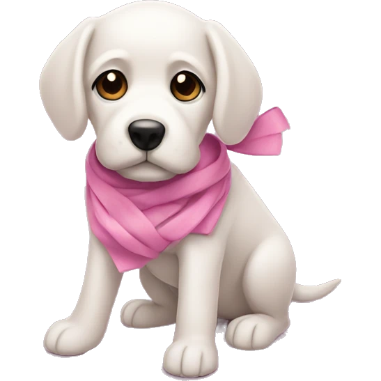 perro tierno con lazo color rosa  emoji