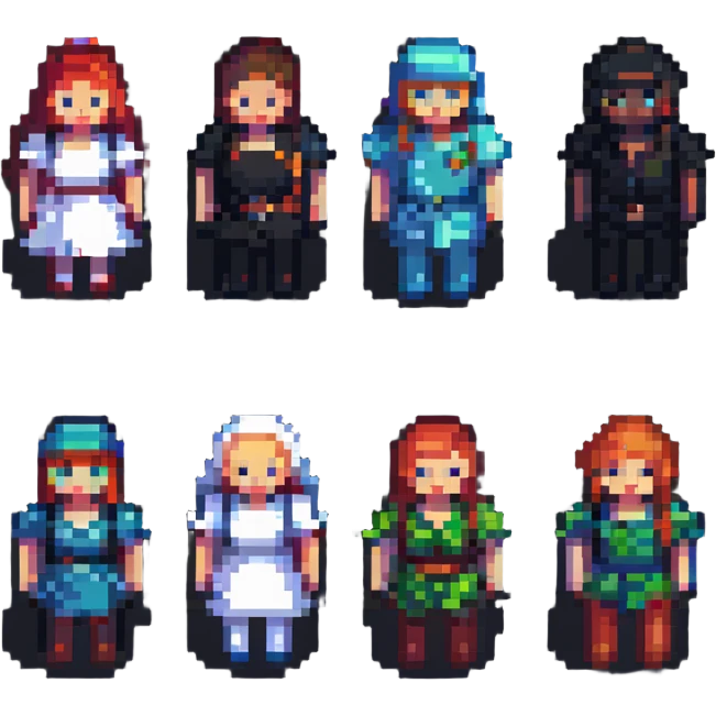 pixel art style group logo with small group of people emoji