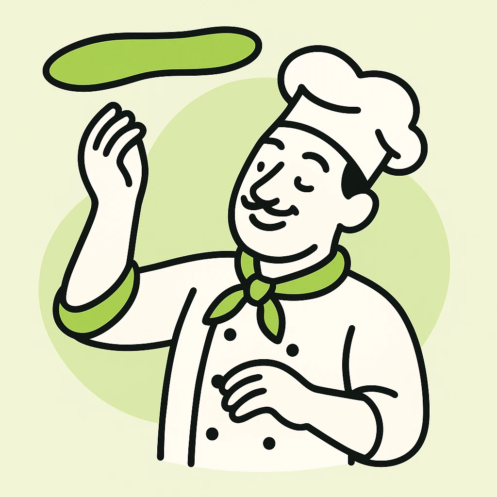 smiling Italian chef spinning pizza dough emoji
