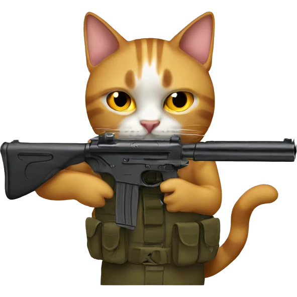 Cat shooting guns emoji
