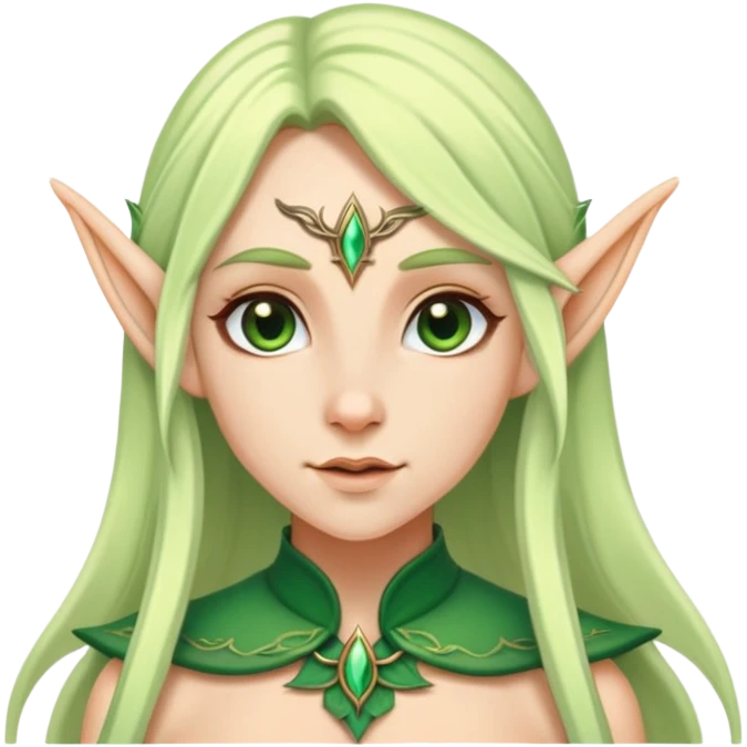 female elf with pointed ears and long hair emoji