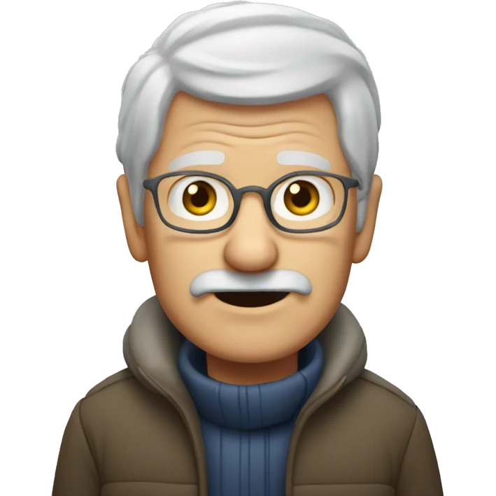 The old man who fell in the snow emoji