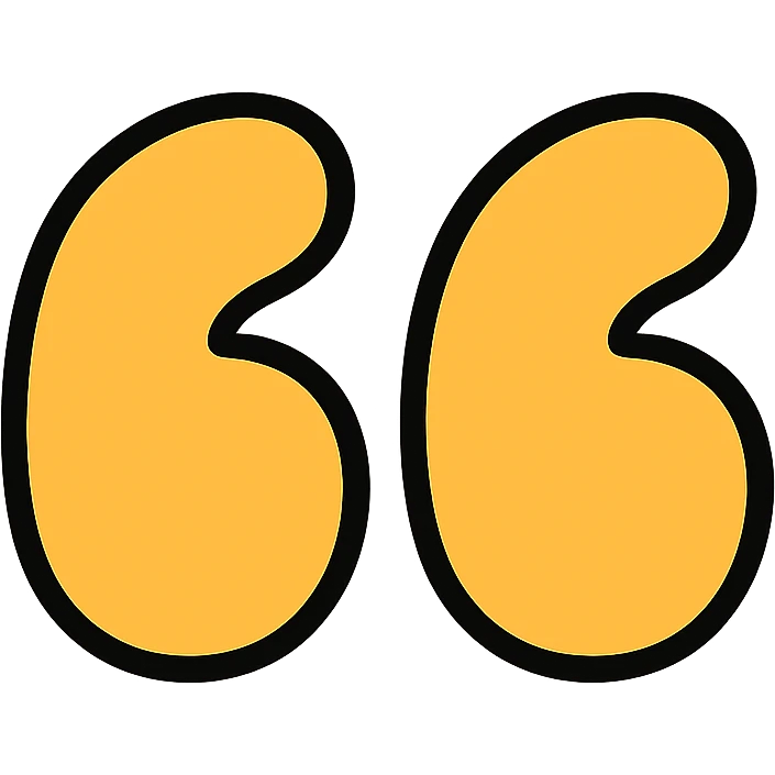 quotes icon in gold and black emoji