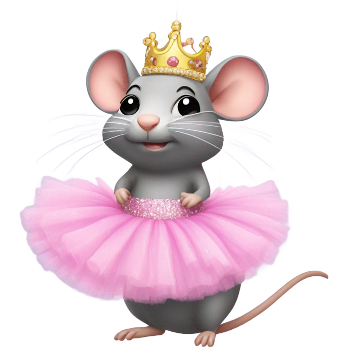 Rat with pink tutu and tiara emoji